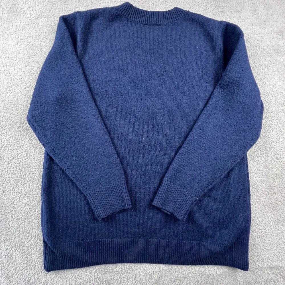 Joyful Graphic Sweater Womens 0X 14W Navy Blue Crewneck Terra‎ & Sky